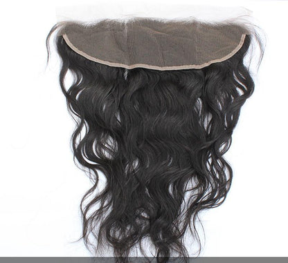 Brazilian natural wave 14 inches frontal 13*4 transparent lace 11A