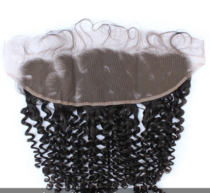 Brazilian kinky curly 16inches 13*4 frontal transparent lace 11A