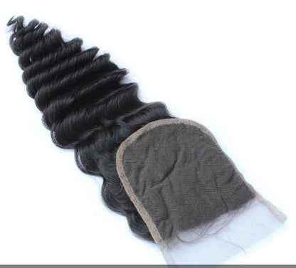 Brazilian deep wave 12inches closure 4*4 transparent lace 11A