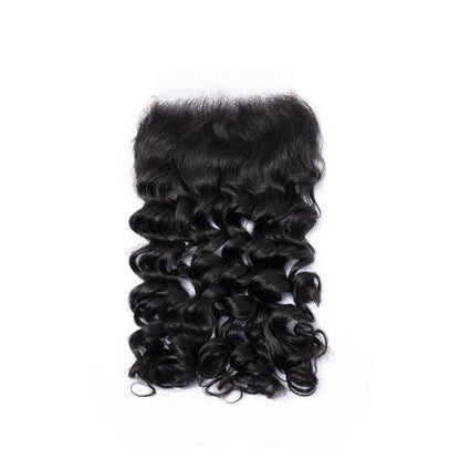 Brazilian virgin hair 10inches lace closure 5*5 transparent deep wave free part 12A