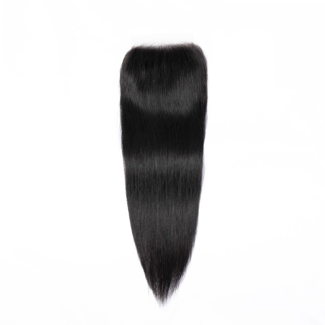 Brazilian virgin hair 16inches lace closure 5*5 transparent straight hair free part 12A